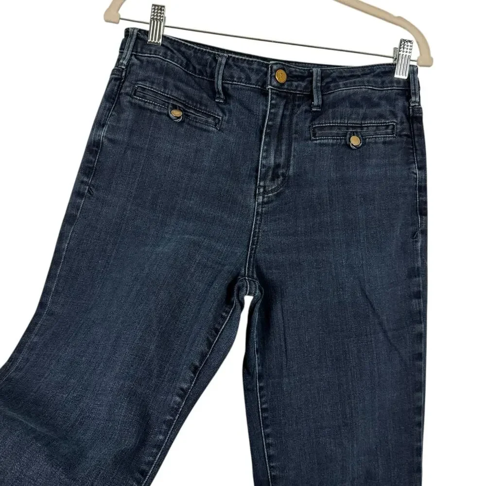 Pilcro and the Letterpress Anthropologie Dark‎ Wash Denim Stretch Flare Jeans 30